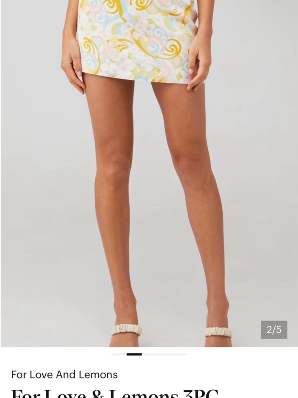 For Love & Lemons Aiko Mini Skirt Small NWT High Waist Retail $135 - Picture 2 of 4
